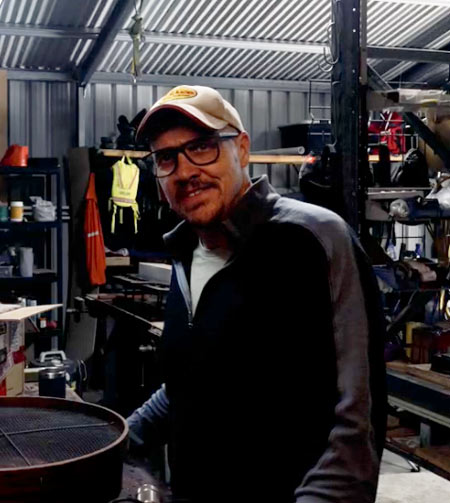 Stewart in the shed